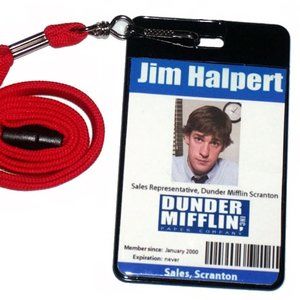 Jim Halpert The OfficeTV Show Dunder Mifflin ID Badge Halloween Costume prop.